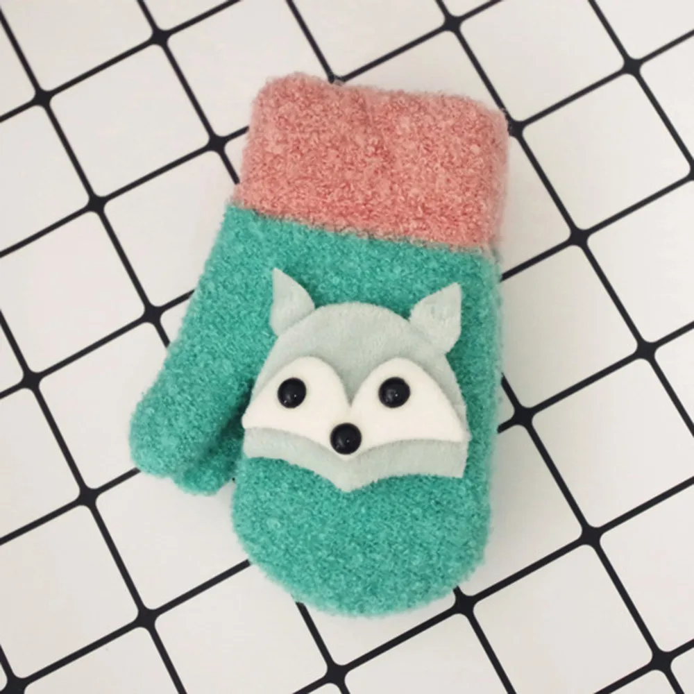 Рождественские детские зимние перчатки для малышей милые Утепленные теплые на