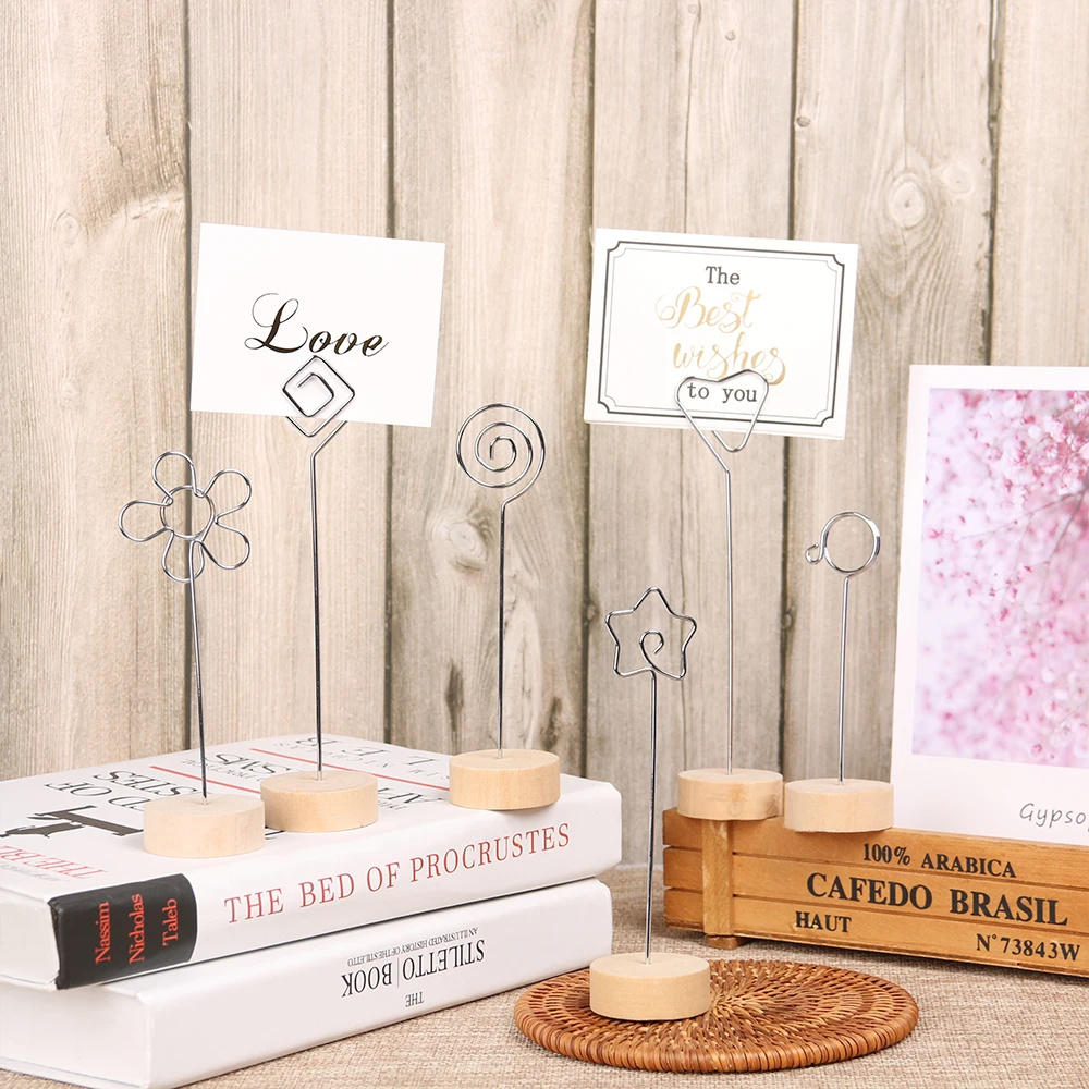 Креативная деревянная основа зажим для фоторамки железо держатель карт