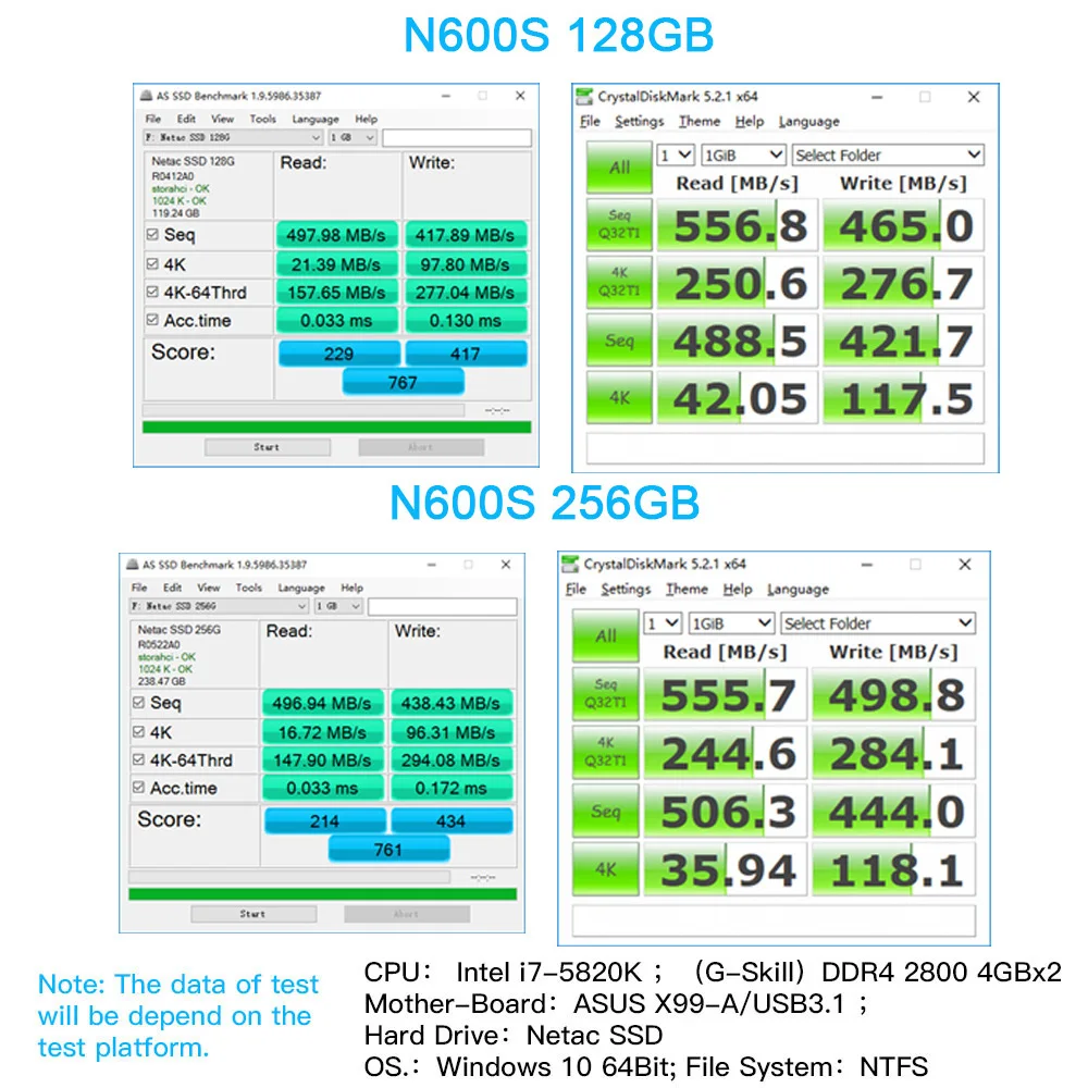 Netac SSD 2,5 ''480 ГБ 240 ГБ 960 60 120 N500S SSD жесткий диск 720 ГБ 1 ТБ N600S Внутренний твердотельный накопитель для ноутбука ПК жесткие диски