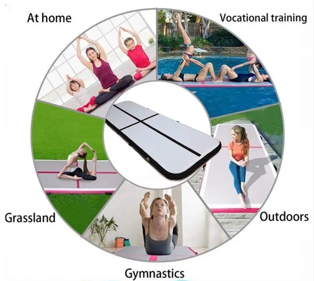 Бесплатная доставка 3 м надувной мятно-зеленый дешевый гимнастический трек