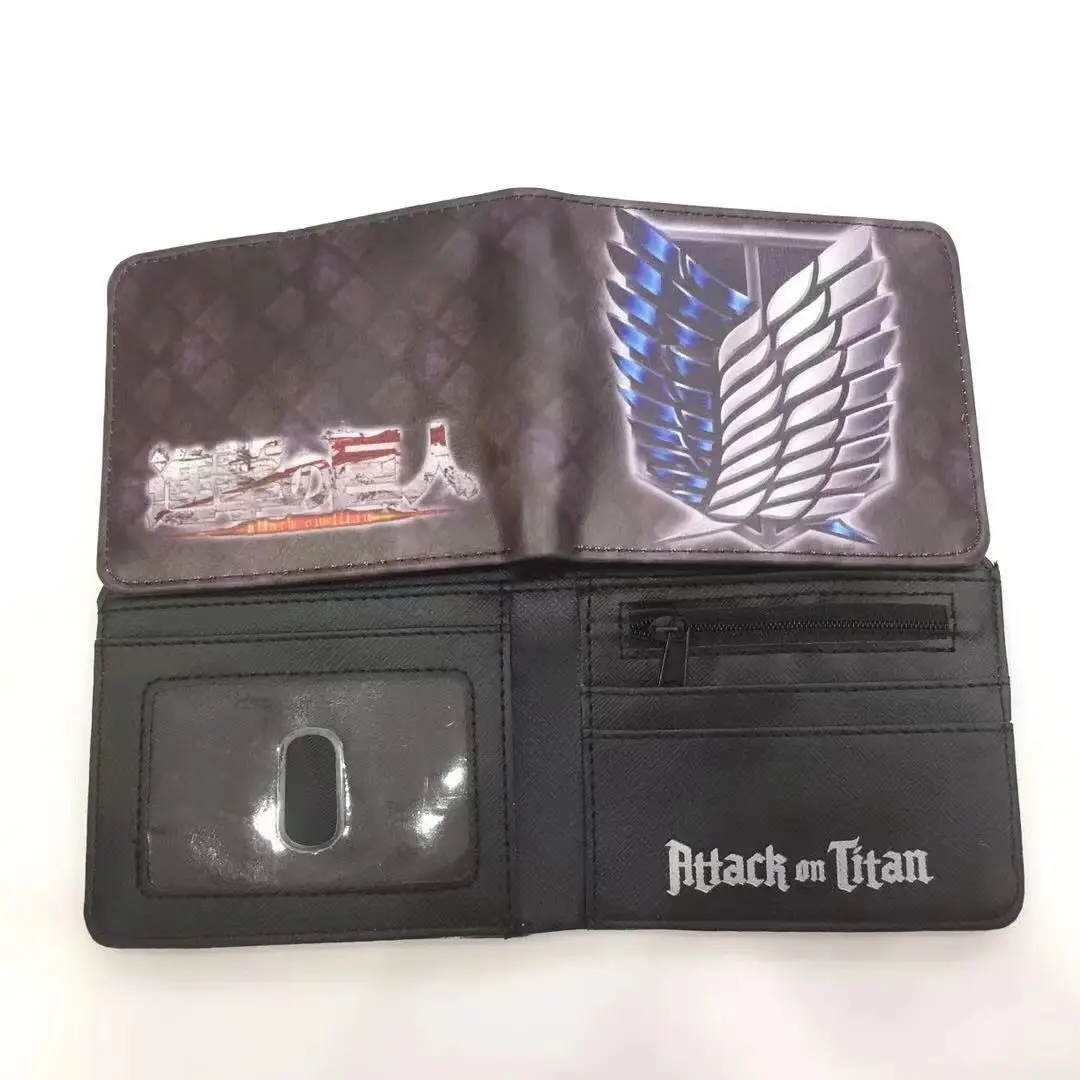 

Anime Attack on Titan Cartoon Wallet PU Leather Short Purse With Card Holder Pocket For Young Gift