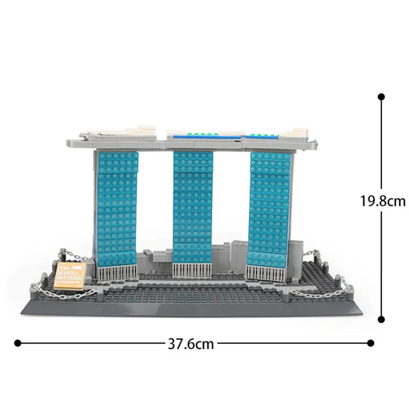 

wange 881 Pcs Architecture Series Singapore Marina Bay Sands Building Blocks Sets Bricks Classic City Skyline Model Kids Toys