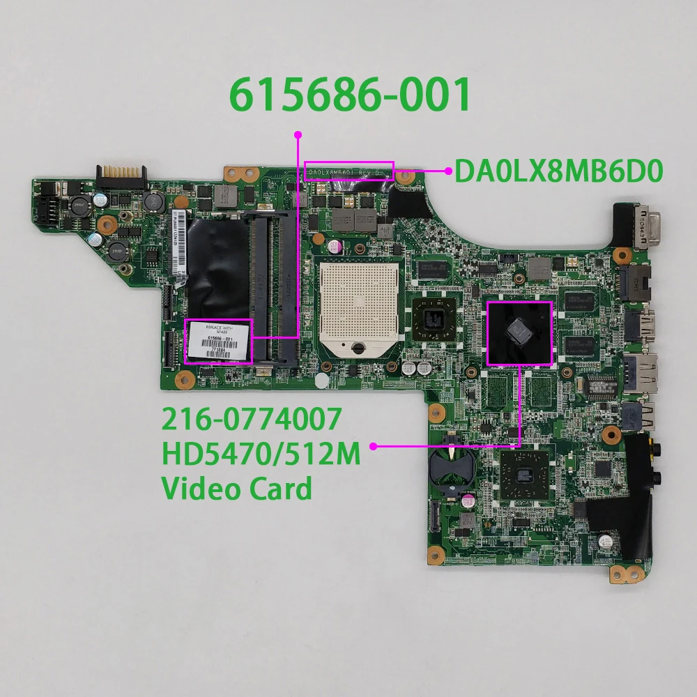 Материнская плата для ноутбука HP Pavilion DV7 DV7-4000 Series 615686-001 DA0LX8MB6D0 HD5470/512M | Компьютеры