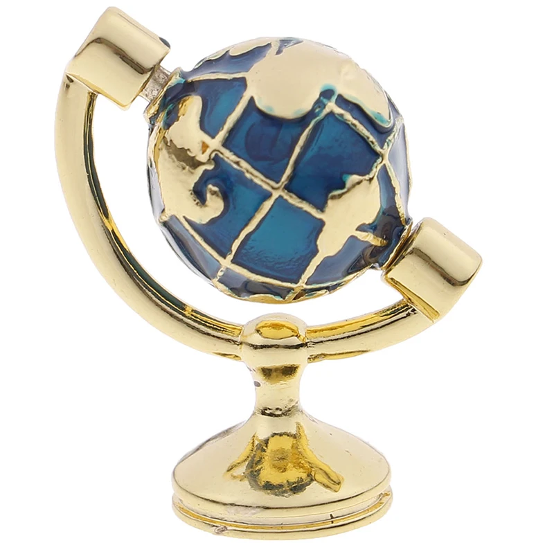 

1:12 Scale Miniature Turnable Globe With Golden Stand Rolling Globe Dollhouse Living Room Furniture Toys Accessories
