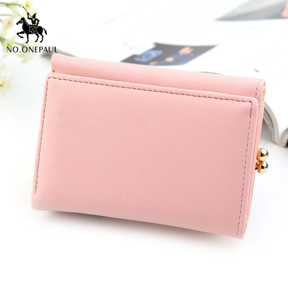 

NO.ONEPAUL Short wallet ladies small wallet Korean version coin purse multi-card bit tri-fold wallet women personalized purses