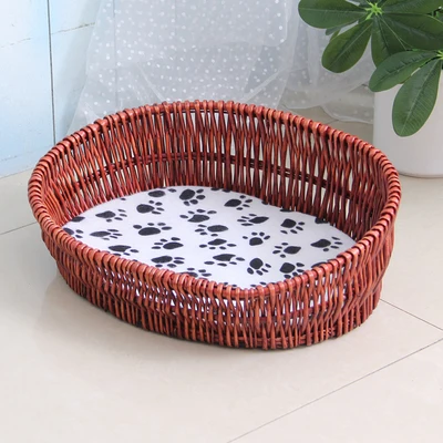 Rattan cat litter willow kennel four seasons universal dog summer supplies pet cold nest | Дом и сад