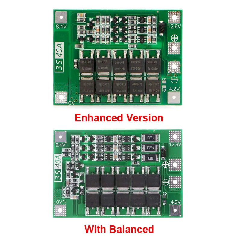 3S 40A 18650 литий ионная батарея зарядное устройство Защитная плата Pcb Bms для