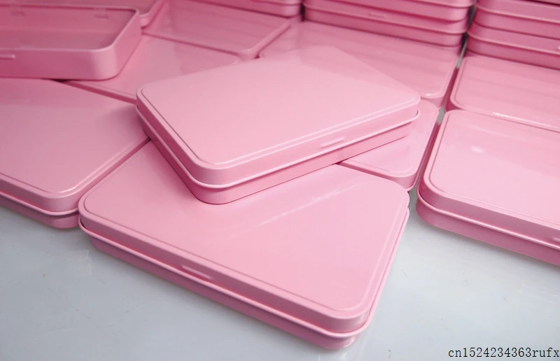 100 шт. розовые металлические коробки косметическая упаковочная коробка