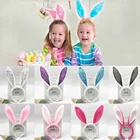 2022 пасхальные милые головные уборы с ушками кролика, удобные головные уборы из искусственного кролика для девочек, косплей