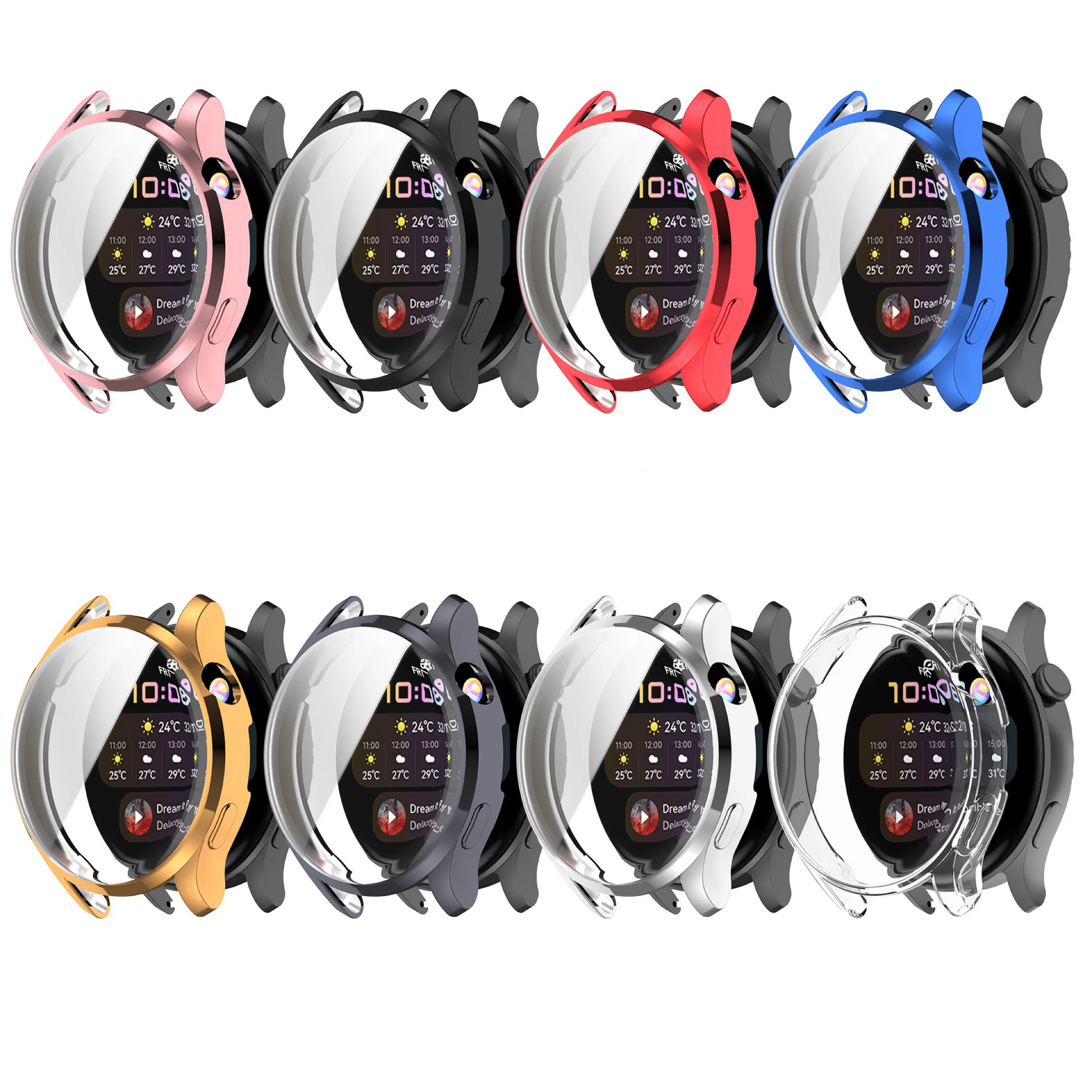 

Soft TPU Case Protect Cover For Huawei Watch 3 Pro Smart Watch Case Bumper Silicone Full Coverage Case Frame Accessorie