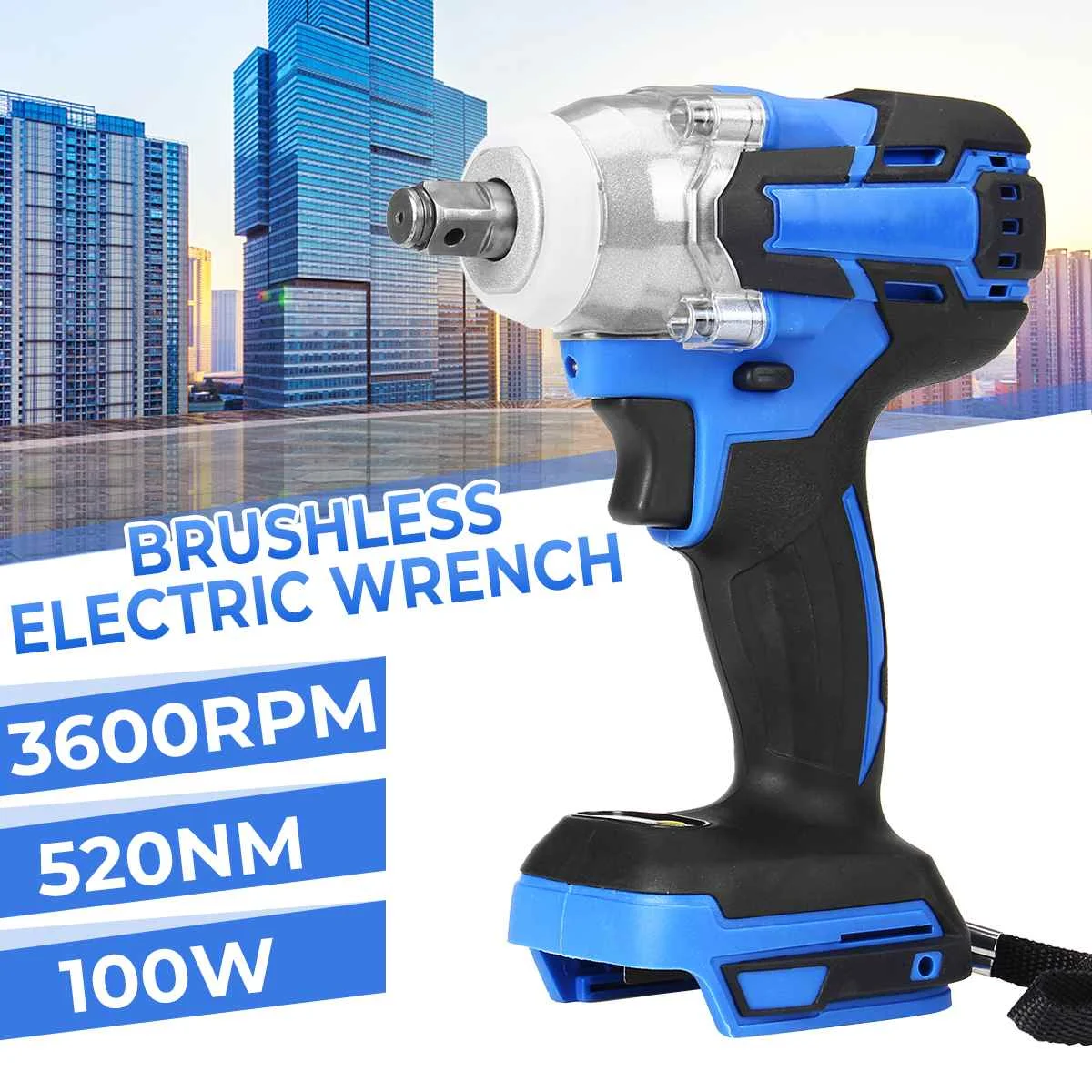 

220V Brushless Cordless Electric Impact Wrench Rechargeable Wrench Power Tools Compatible for Makita 18V Battery
