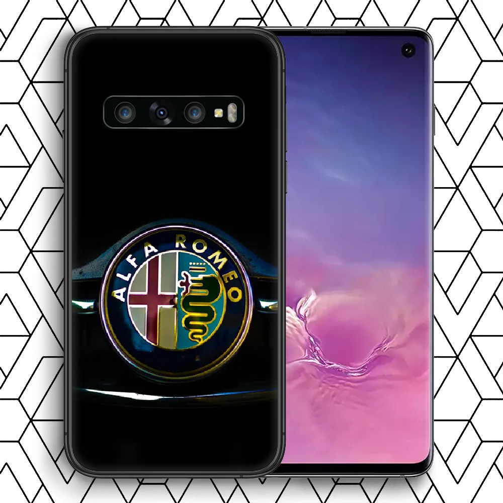 

Alfa Romeo car logo Phone Case For Samsung Galaxy Note S 8 9 10 20 Plus E Lite Uitra black Funda Painting Shell Tpu Cell Trend