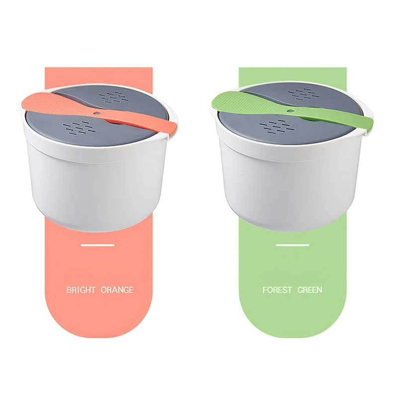 

2L Kitchen Microwave Steam Rice Cooker Multifunctional Double-Layer Hot Soup Cooking Heating Steamer Lunch Box