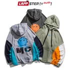 Толстовка LAPPSTER-Youth мужская с капюшоном и смайликом, дизайнерская уличная одежда в стиле пэчворк, большие размеры, Y2k Kpop, 2022