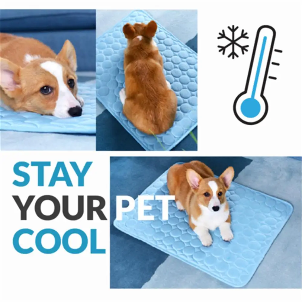 

Pets Summer Cooling Mat 4 Size Pet Ice Pad Cool Cold Silk Moisture-Proof Cooler Sofa Mats Portable Tour Sleeping Pet Accessories