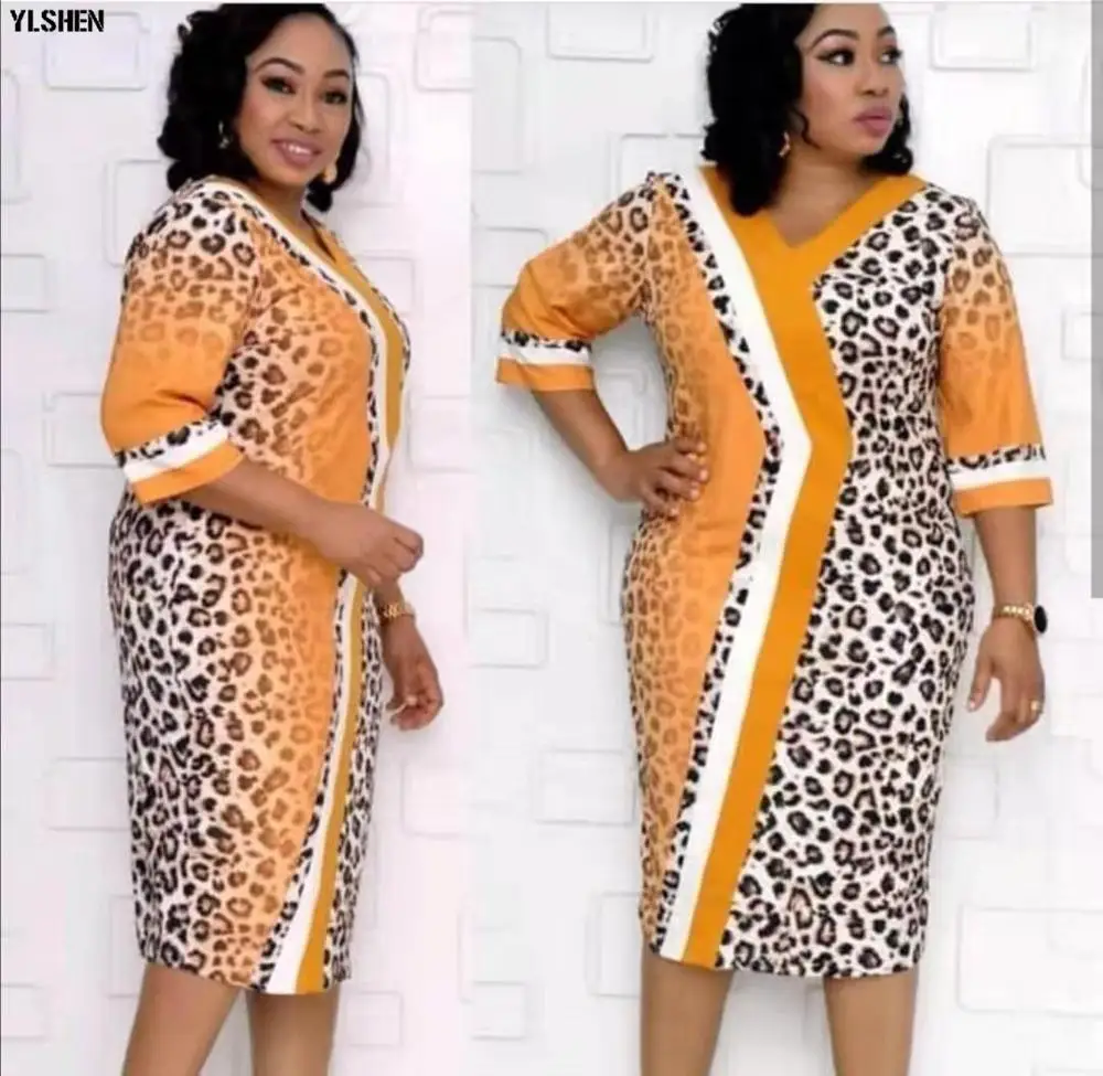 Женское платье с принтом в африканском стиле приталенное вечернее градиентом