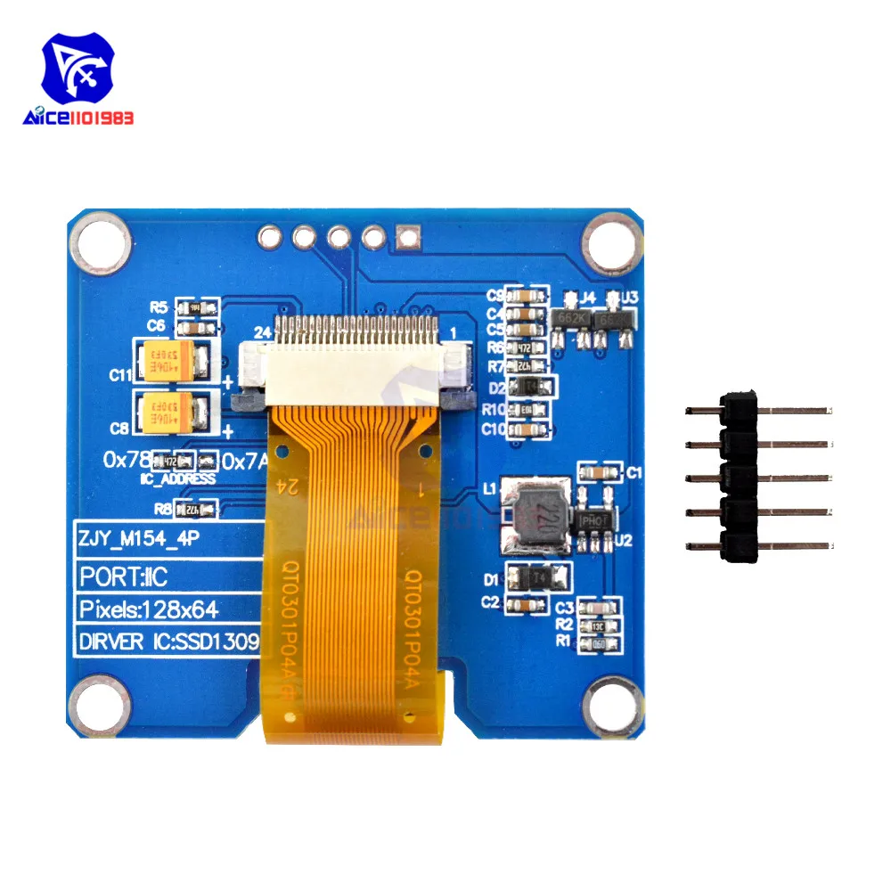Модуль ЖК-дисплея diymore 1 54 &quot128X64 OLED SPD0301 5PIN SPI IIC I2C интерфейс 12864 для Arduino R3 MEGA2560 AVR STM32
