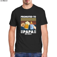 promoted to papa 2021 mens shirt funny first time dad husband fathers day gifts loose short sleeve cotton oversized t shirt