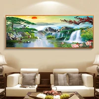 5d diy diamont embroidery landscape waterfall ab diamond painting large size full squareround mosaic pictures home decoration