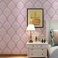 pink damask peel and stick removable wallpaper waterproof 3d self adhesive wall stickers for home decor pvc vinyl wall sticker