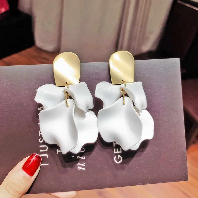 

Rose Flower Earrings Exaggerated Earrings Korean Fashion Earrings for Women 2021