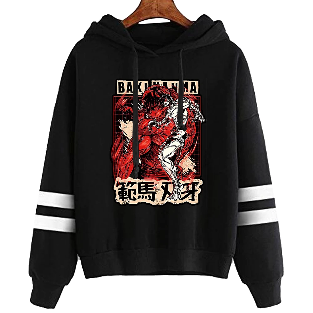 

2021 хип-хоп манга уличная одежда Baki The Grappler Мужские Женские Мужские пуловеры толстовки свитшоты свободные