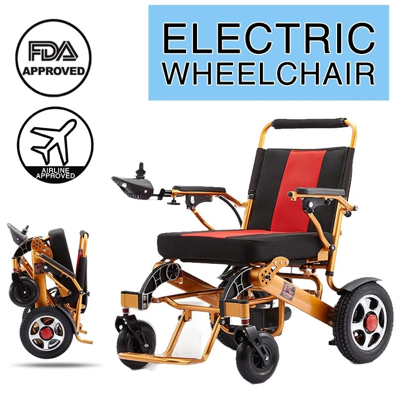 Складные легкие электрические инвалидные коляски с системой демпфирования для