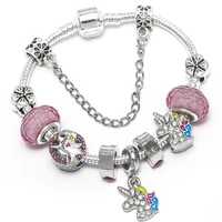yada gifts ins trendy cartoon unicorn braceletsbangles for women charm bracelets unicorn friendship crystal bracelet bt200316