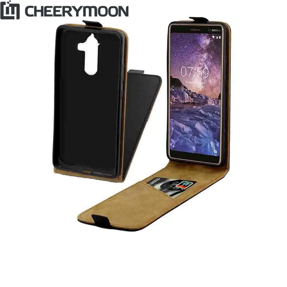 Настоящий Вертикальный флип для Nokia 8 Sirocco 7 Plus 6 2018 2 1 4 3 кожаная сумка сотового