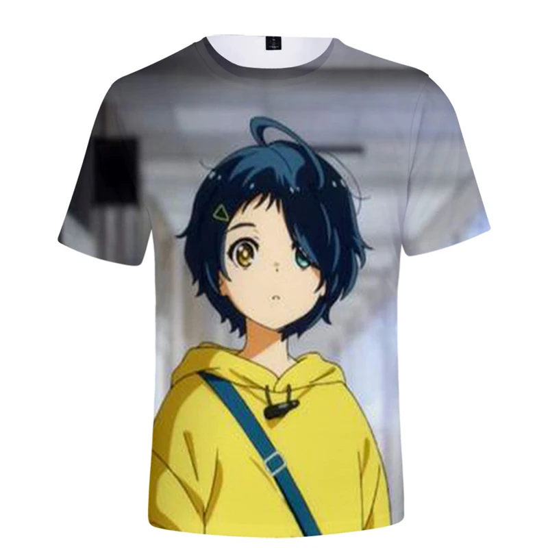 Camiseta de Anime Wonder Egg для взрослых disfraz de Ohto Ai Tomori, Kusunoki sudcamisa colorida informal de verano