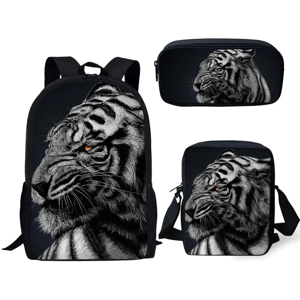 

Набор школьных сумок с милыми животными и тигром для подростков, рюкзаки для учеников и студентов, классные портфели для начальной школы
