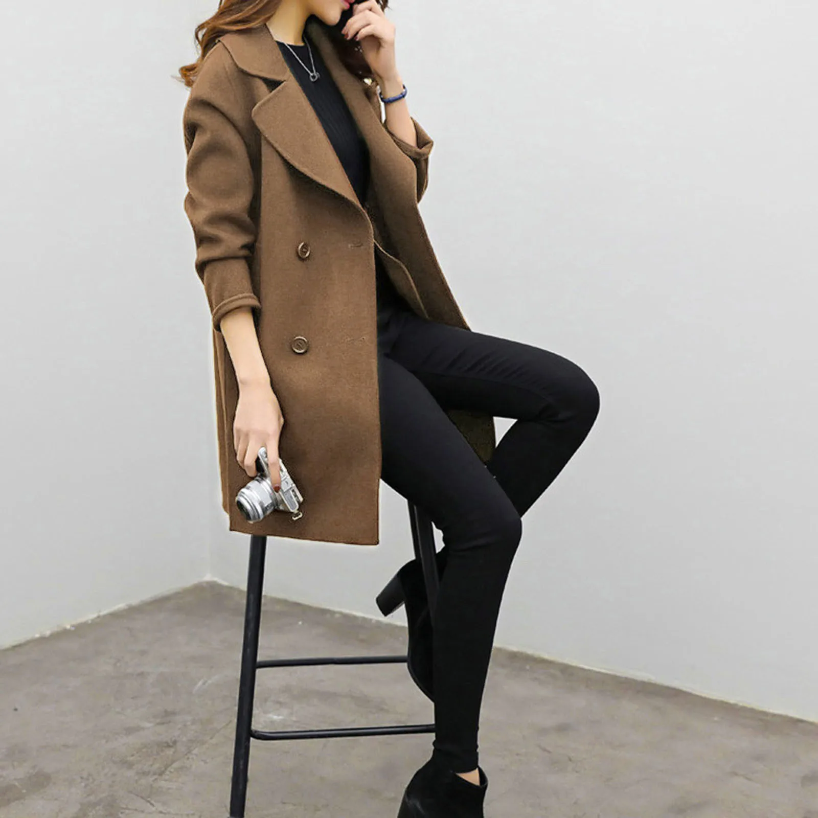 

Veste Femme Jaqueta Feminina Womens Autumn Winter Jacket Casual L46 Outwear Parka Cardigan Slim Coat Overcoat Chaquetas Mujer