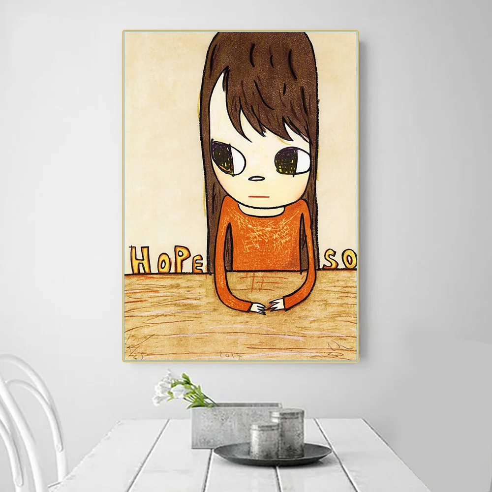 Citon Yoshitomo Nara Hope So Canvas холст искусство Масляная живопись художественный постер
