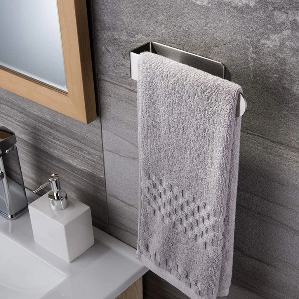 

Stainless Steel Towel Rail No Drilling Towel Holder Bathroom Towel Bar