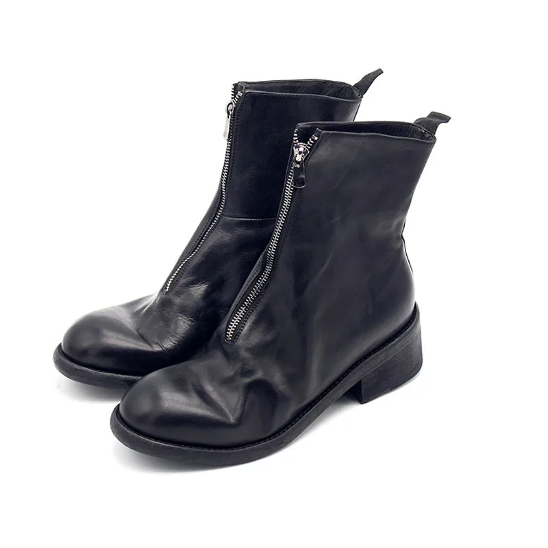 Роскошные мужские ботинки из натуральной кожи зимние винтажные военные на