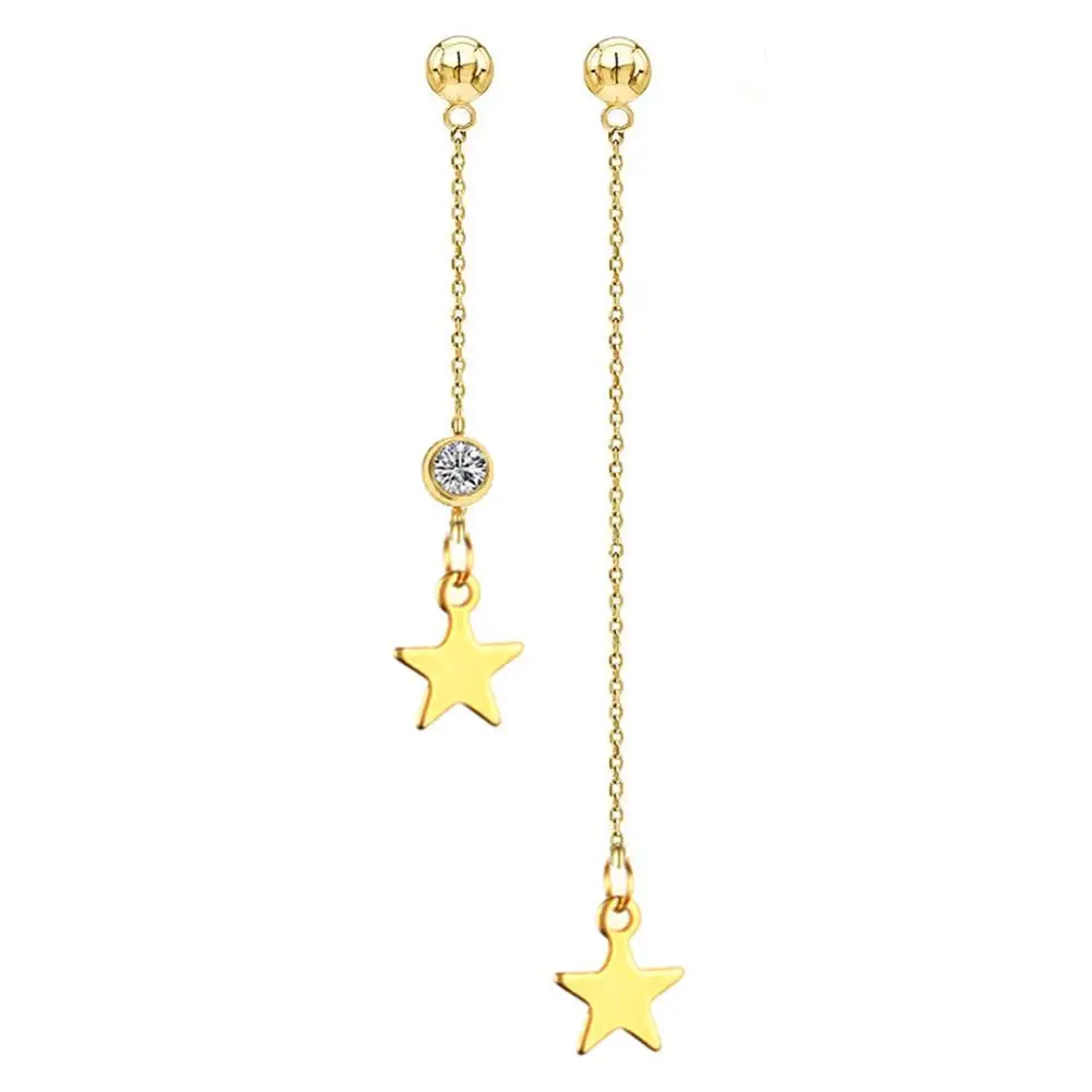 MinaMaMa серьги-капли из нержавеющей стали с цепочкой в виде луны для женщин новые