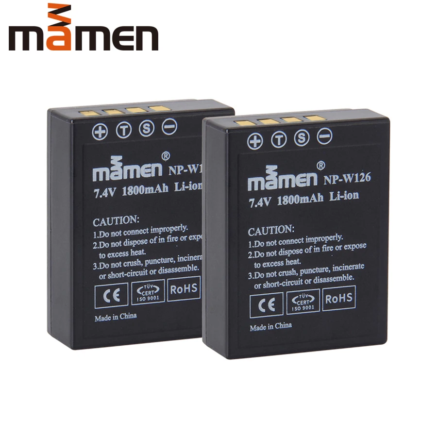 Mamen 2 шт. NP-W126S NPW126 NP-W126 цифровой Батарея для fuji плёнки X Pro2 Pro1 E1 E2 E2S 100F M1 A1 A2 T1 T2 T10 T20 батареи