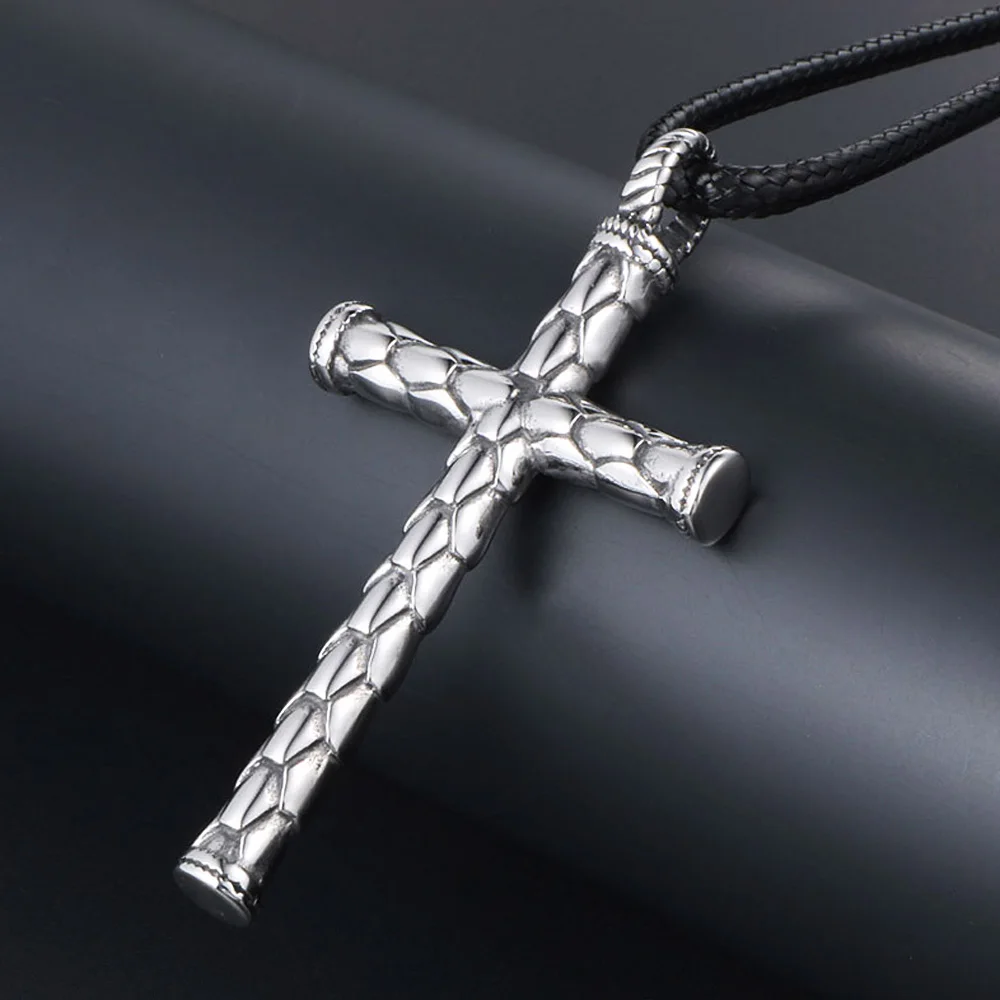 

Simple Stainless Steel Cross Necklace For Men Punk Korean Version Of Hip Hop Cross Boy Men Pendant Fashion Stainless Steel Chain