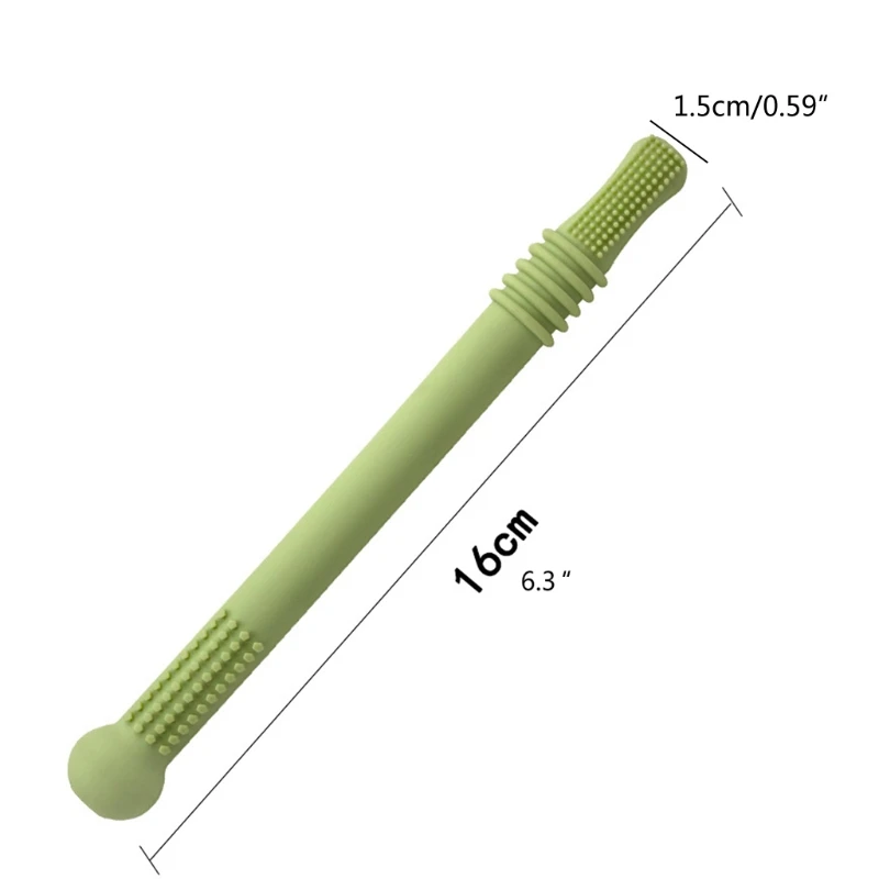 

OOTDTY 1pc Molars Baby Teether Safe Toys Toddle Teething Straw Silicone Chew Dental Care Toothbrush Gift