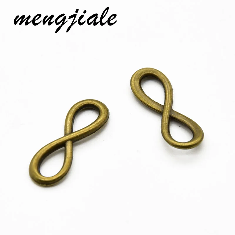 

30pcs Wholesale Two Color Infinity Connector Charms Alloy Metal Pendants For DIY Handmade Jewelry Accessories Making 23*8mm