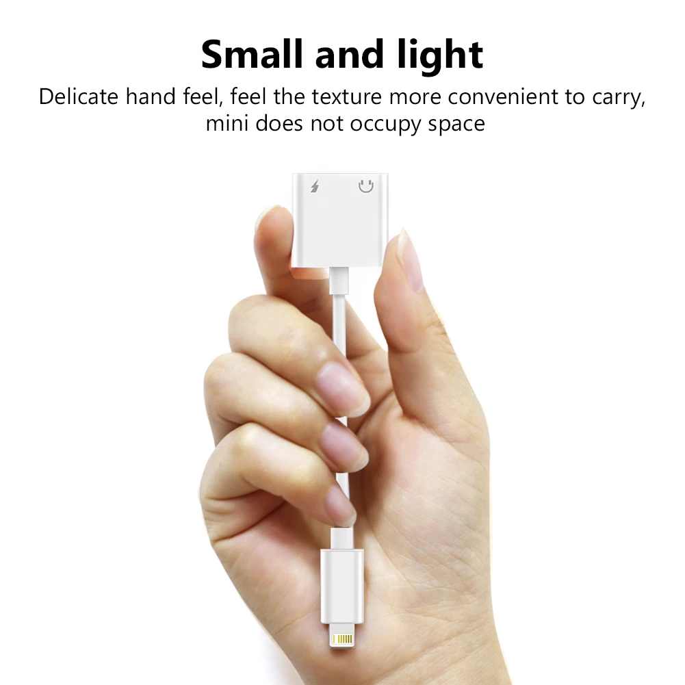 2 In 1 Audio Adapter Charging Earphone Cable For iPhone 11 12 Pro Max xXS Aux Jack Headset Lighting 3.5mm To Headphone Splitter | Мобильные