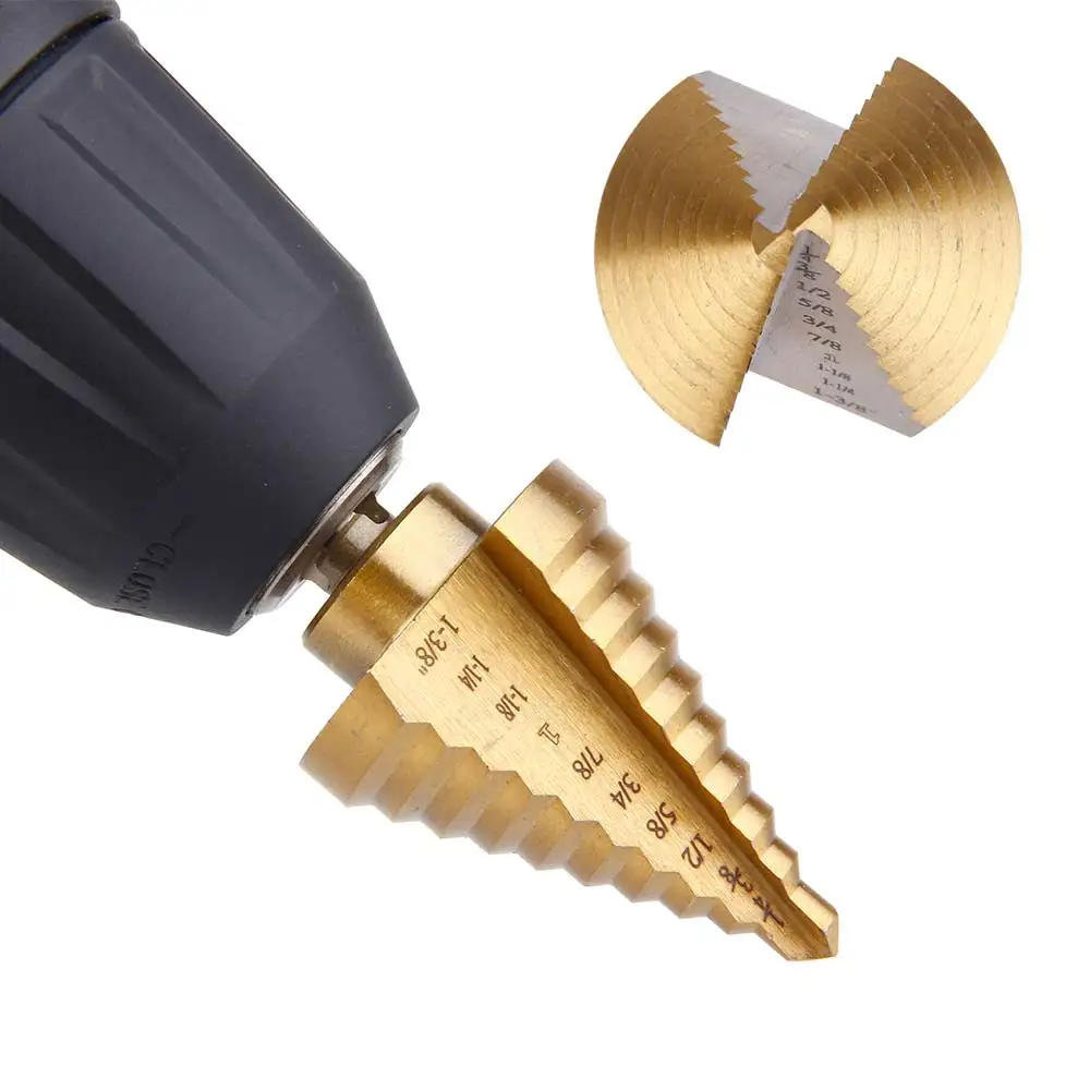 1/4 'Ƈ 3/8'' HSS ступенчатое сверло с титановым покрытием для сверления