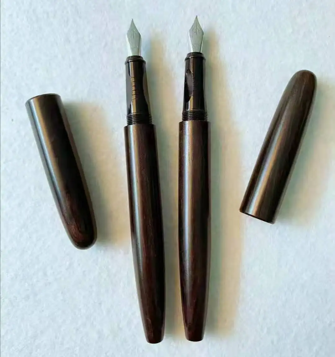 

1Pc Black wooden Fountain Pen Ink Pen Schmidt F Nib Converter Filler Stationery Office School Supplies Writing Pens