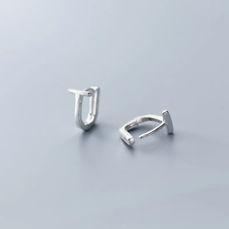 Серьги-гвоздики из настоящего серебра 925 пробы в минималистическом стиле