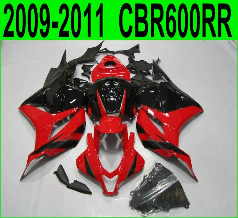 100% fit upgrade для Honda CBR600RR 2009 2011 2012 (черные красные Обтекатели) cbr 600rr 09 10 11 обтекатель