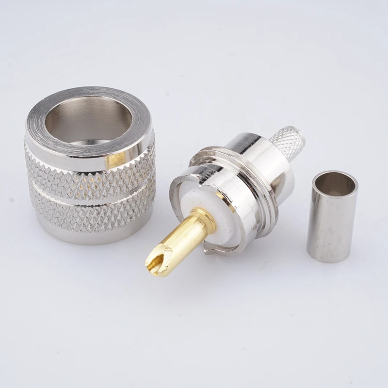 

PL259 Crimp Connectors + SO239 Crimp Connectors Kit, Solder Crimp Connectors Compatible with RG58 Coaxial Cable