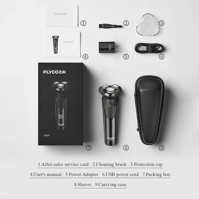 

Electric Shaver For Men Whole Body Washing LED Smart Display Flyco FS903 Barba Shaving Machine Wet and Dry Barbeador Eletrico