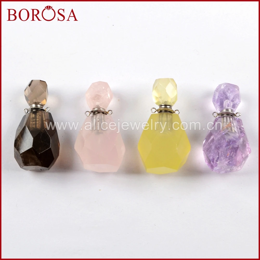 BOROSA 4 шт. флакон духов драгоценные камни граненые соединители натуральный