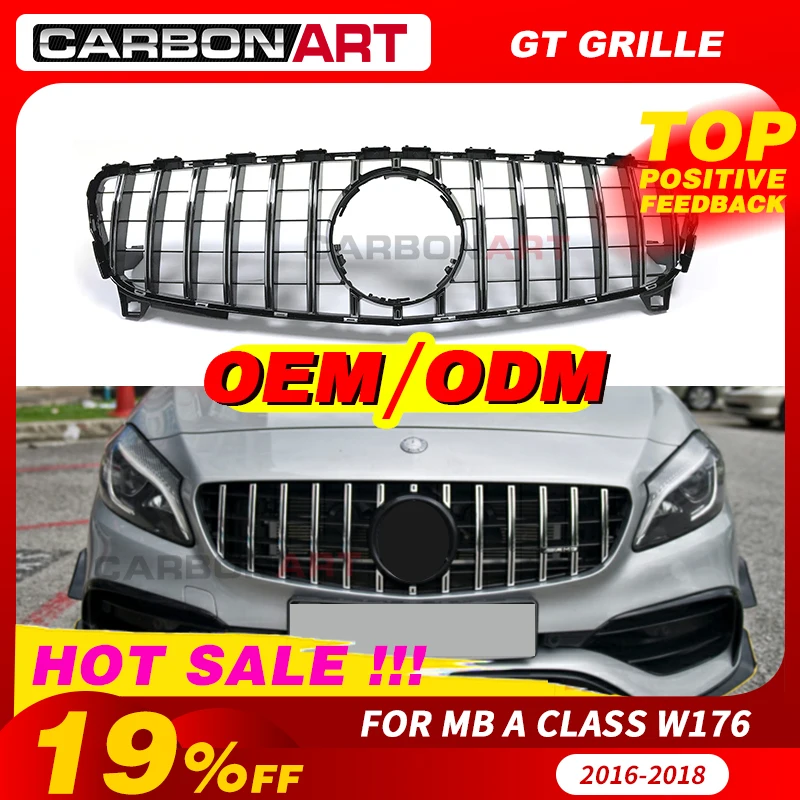 2016-2018 A класс W176 GT сетчатая Передняя решетка для Mercedes w176 A180 A200 A260 A45 Автозапчасти