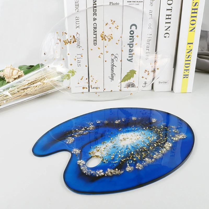 

Paint Palette Resin Casting Mold 10 x 8 Inches Oval shape Art Palette Resin Mold U4LF